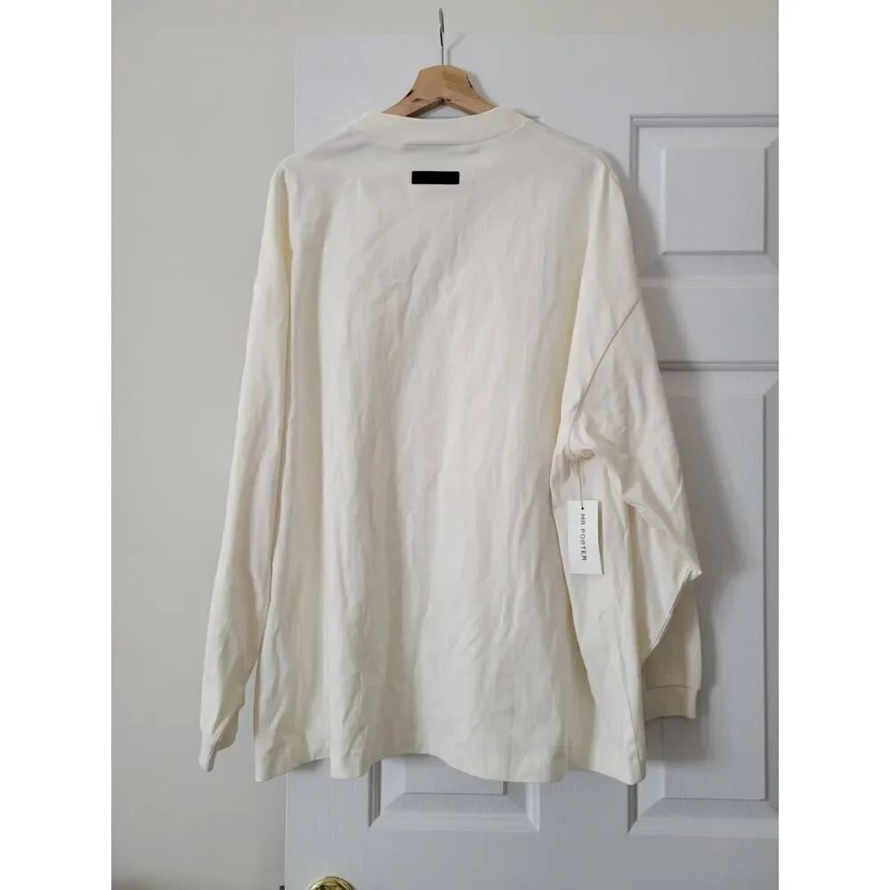 FEAR OF GOD - ESSENTIALS CORE LONG SLEEVE TEE - CLOUD DANCER - M NWT